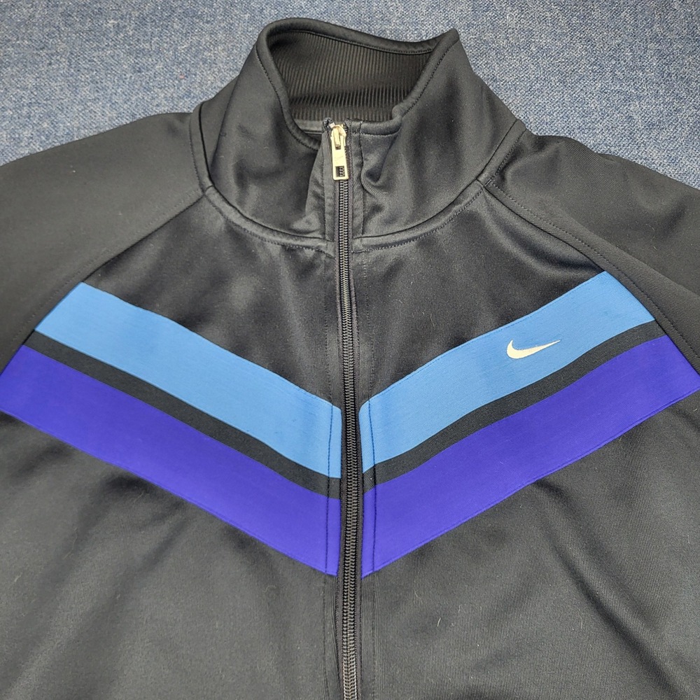Nike The Athletic Dept Mens XXL Black Blue Purple Chevron Full Zip Track Jacket